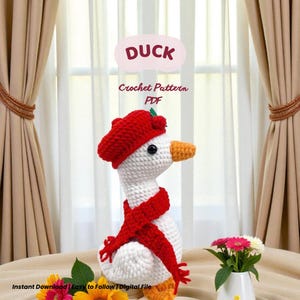 Christmas Goose Amigurumi Crochet Pattern, Holiday Duck PDF