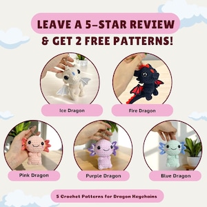 Dragon Crochet Pattern PDF Bundle: Amigurumi Keychain Charms