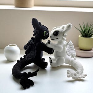 Toothless & Light Fury Crochet Pattern: Dragon Amigurumi PDF