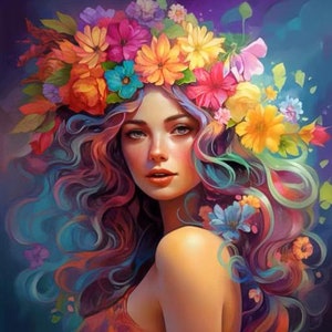 Art Print | Watercolor | Ocean Fairy Tale | Wall Decor | Beach Decor | Sea Princess | Flower Fantasy Illustration