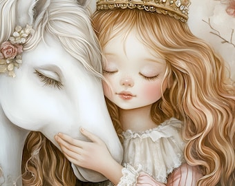 Printable Wall Art Decor | Girl Room Decor | Princess Theme Room | Princess Nursery | Digital Bedroom Decor | Princess Digital Print File