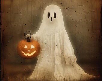 Halloween, Trick or Treat Ghost, Clip Art, Sticker, Print, Digital Download File