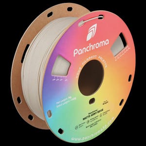 May include: A spool of matte army beige filament for 3D printing. The spool has a net weight of 1 kg and a spool weight of 145g. The label includes the Panchroma logo and the text "FILAMENT PALETTE".