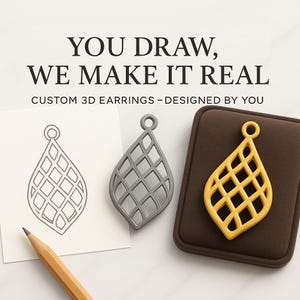 Custom 3D Modelling, Custom Jewelry from Your Drawing – Personalized Jewelry, Unique Gift for Her