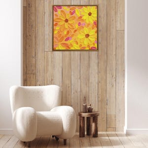 Peinture à l'huile de fleur 3D blanche texturée | Art mural abstrait peint à la main pour une maison moderne | Toile prête à accrocher 12 x 12 po | Décoration murale moderne