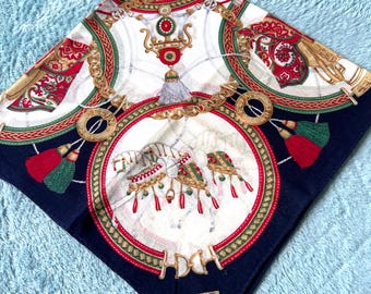 Vintage Celine Cotton Scarf 56x58cm | 100% Cotton   | Handkerchief