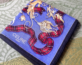 Vintage Celine Cotton Scarf 51x52cm | 100% Cotton   | Handkerchief