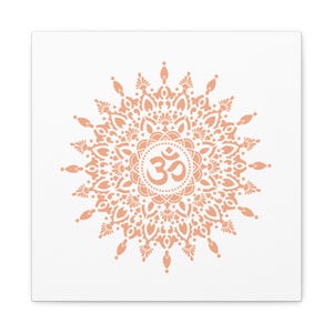 Sacred Om Sophisticated White Mandala Wall Art | Sacred Canvas | Spiritual Decor for Home, Meditation, Yoga | Mindful Gift | ColorCosmo