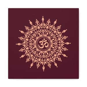 Sacred Om Mandala Wall Art Print | Sacred Geometry Canvas | Spiritual Decor for Home, Meditation, Yoga Studio | Mindful Gift