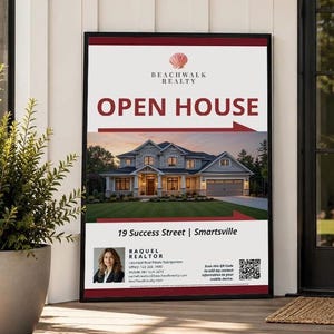 Editable Canva Open House Signs (2) | 24x36 Templates | Real Estate Posters with Arrows