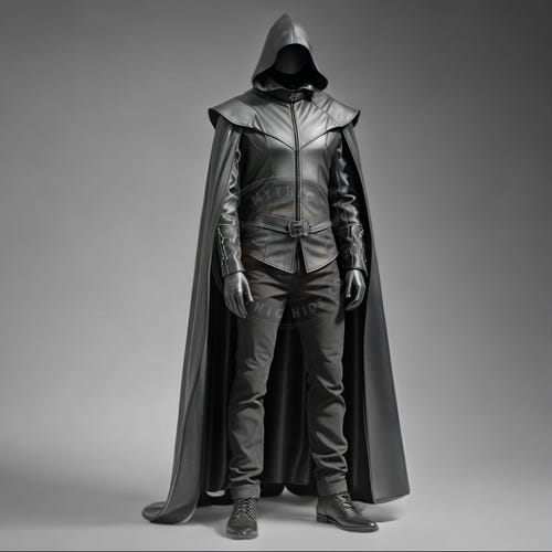 Costume d'armure à capuche en cuir noir : cape gothique médiévale, robe de cosplay faite main