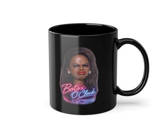 Botox O'Clock Mug, Black – Fun Beauty Gift with Neon Lettering for Beauticians and Friends