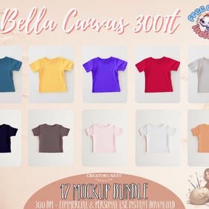 Bella Canvas 3001T Toddler Shirt Mockup Bundle: Flat Lay, Neutral Style (Digital Download