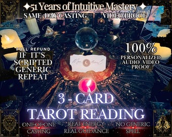 3-Card Tarot Reading | Same Day Guidance, Detailed PDF