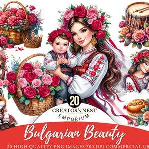 Bulgarije clipart 20PNG-bestanden, Bulgarije plakboek, Bulgaarse folklore, Bulgaarse traditie Instant Download PNG-clipart