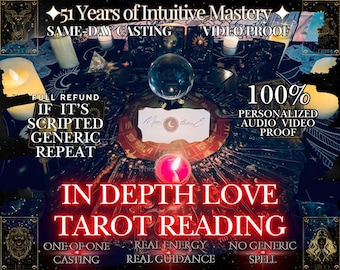 In-Depth Love Tarot Reading, Same Day Psychic Reading, Soulmate & Twin Flame Insights, Detailed Love Reading, Relationship Future Reading