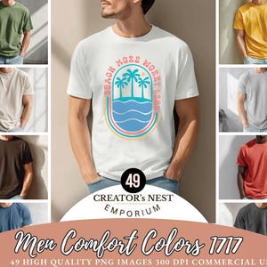 Conjunto de maquetas de camiseta Comfort Colors C1717 / Conjunto de maquetas de camiseta C1717 / Maqueta de modelo masculino real / Estética minimalista masculina de verano / CNE18