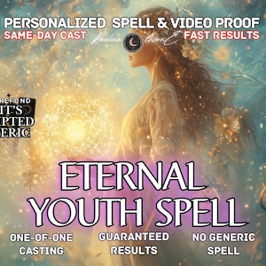 Eternal Youth Spell | Reverse Aging | Glow Skin | Vitality Energy | Rejuvenate Aura | Same Day Cast | Spiritual Anti-Aging Beauty Ritual