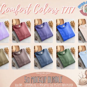 50+ Comfort Colors 1717 Folded T-shirt Mockup Bundle | CC-1717  Mockup Bundle, Folded Tee Mockup, Garment dyed Unisex t-shirt Mockup | CNE07