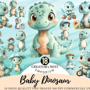 Dino Compleanno Carino Festa Dinosauro Clipart Jurassic World PNG Stravagante Acquerello T-Rex Baby Shower Invito Uso Commerciale Clipart