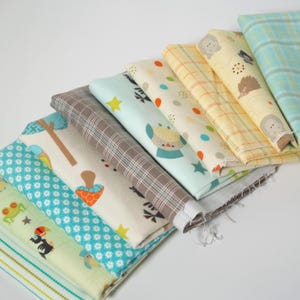 Riley Blake Flannel Fat Quarter Bundle, 10pcs, Rag Quilt DIY, Patchwork Material