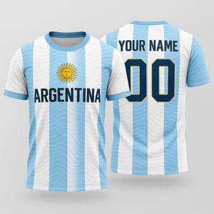 Custom Argentina 3D Football Jersey – Personalized Name & Number – National Flag Design