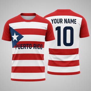 Custom Puerto Rico 3D Football Jersey – Personalized Name & Number – National Flag Design