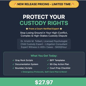 High-Concollit Custody DOC-Dokumentations-Handbuch | Co-Parenting Skripte & Vorlagen | Von Psychologen erstelltes Toolkit | Digitaler Download