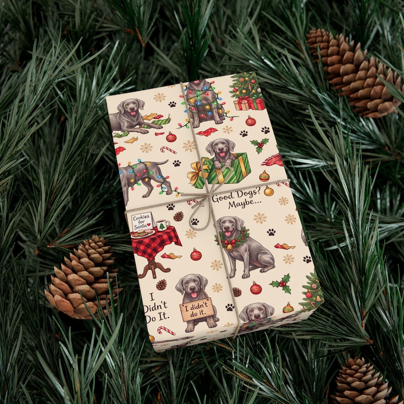 Paper Pattern Size Weimaraner Christmas Wrapping Paper, Dog Gift Wrap Roll in 3 Sizes - Etsy
