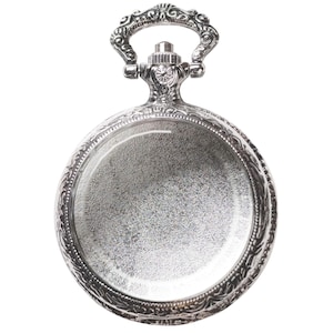 Klar Front Taschenuhr Gehäuse - ant. Imitation Silber