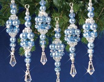 Kit de adornos de Navidad nostálgica™ - Gotas de hielo azules