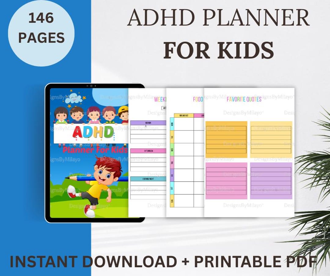Printable ADHD Planner for Kids | Daily Routine Chart | Visual Schedule ...