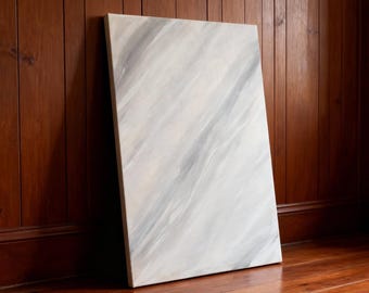 Originele getextureerde abstracte muurkunst 60 x 90 cm neutraal minimalistisch schilderij - moderne canvaskunst op groot formaat
