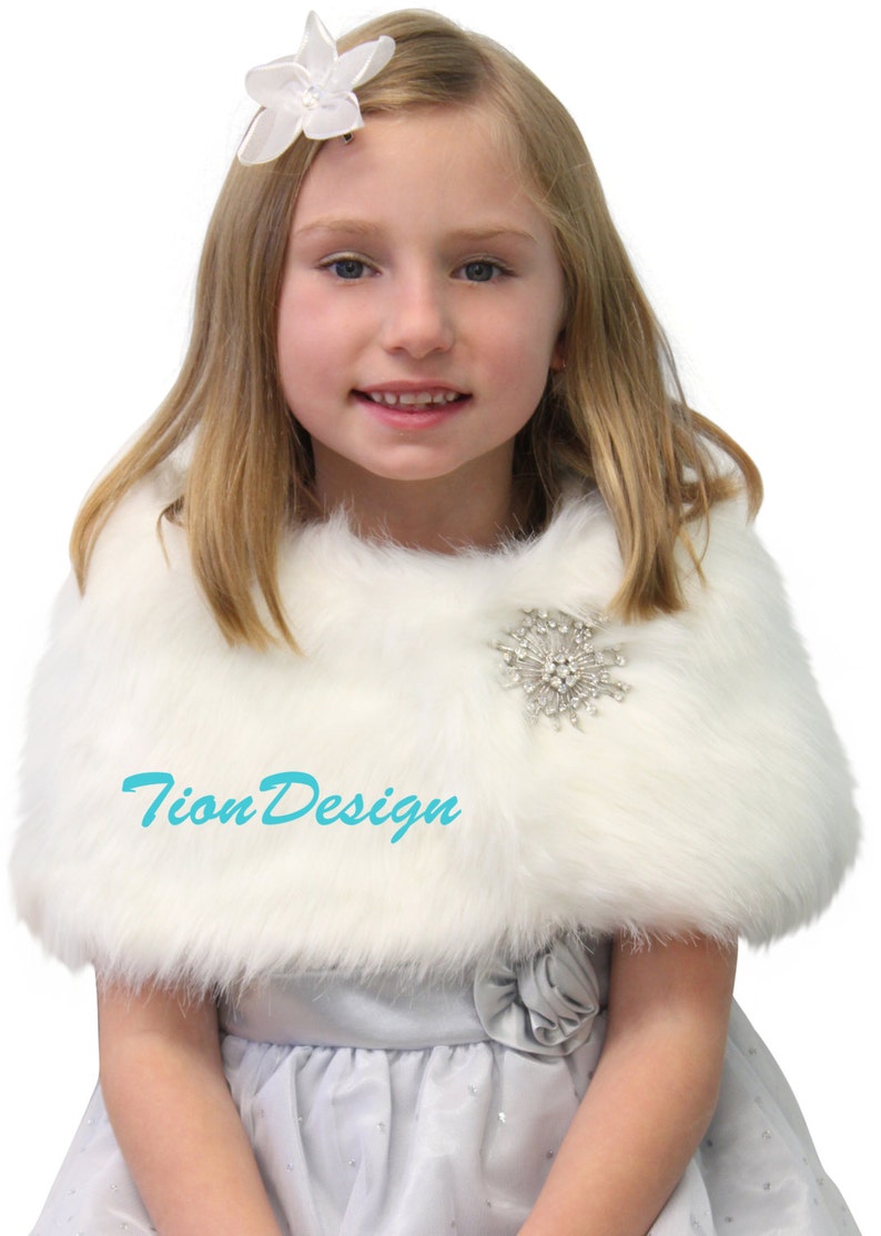 Girls faux fur wrap Ivory faux fur shrug Fur Capelet Etsy