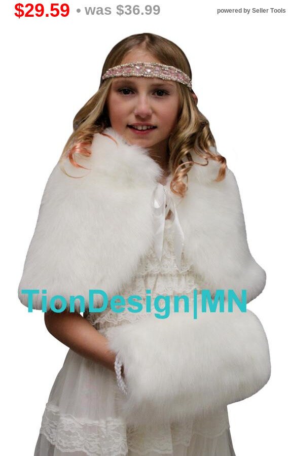 girls faux fur wrap