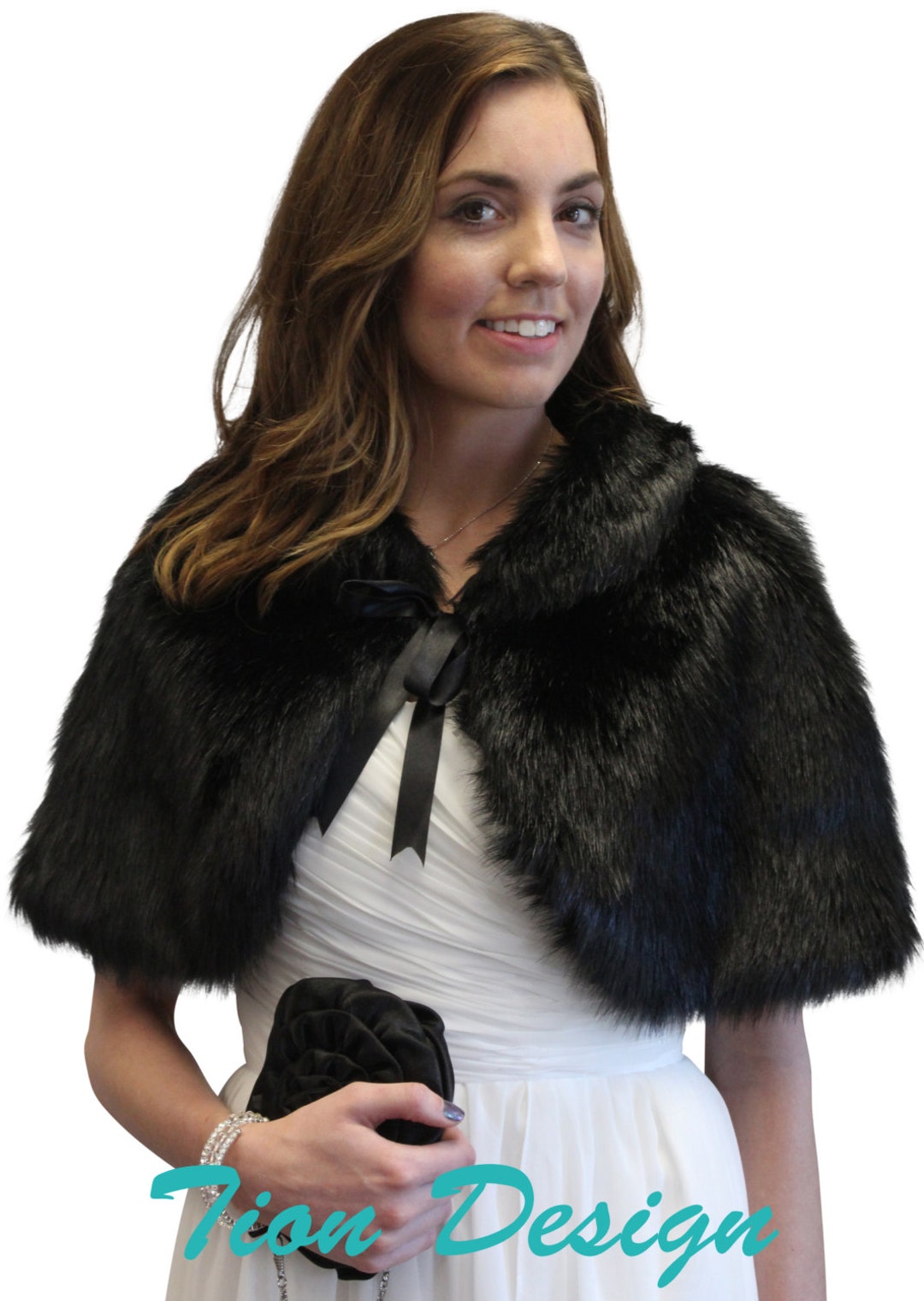 Faux Fur Capelet Fox Black for Women Faux Fur Wrap Faux Fur Etsy