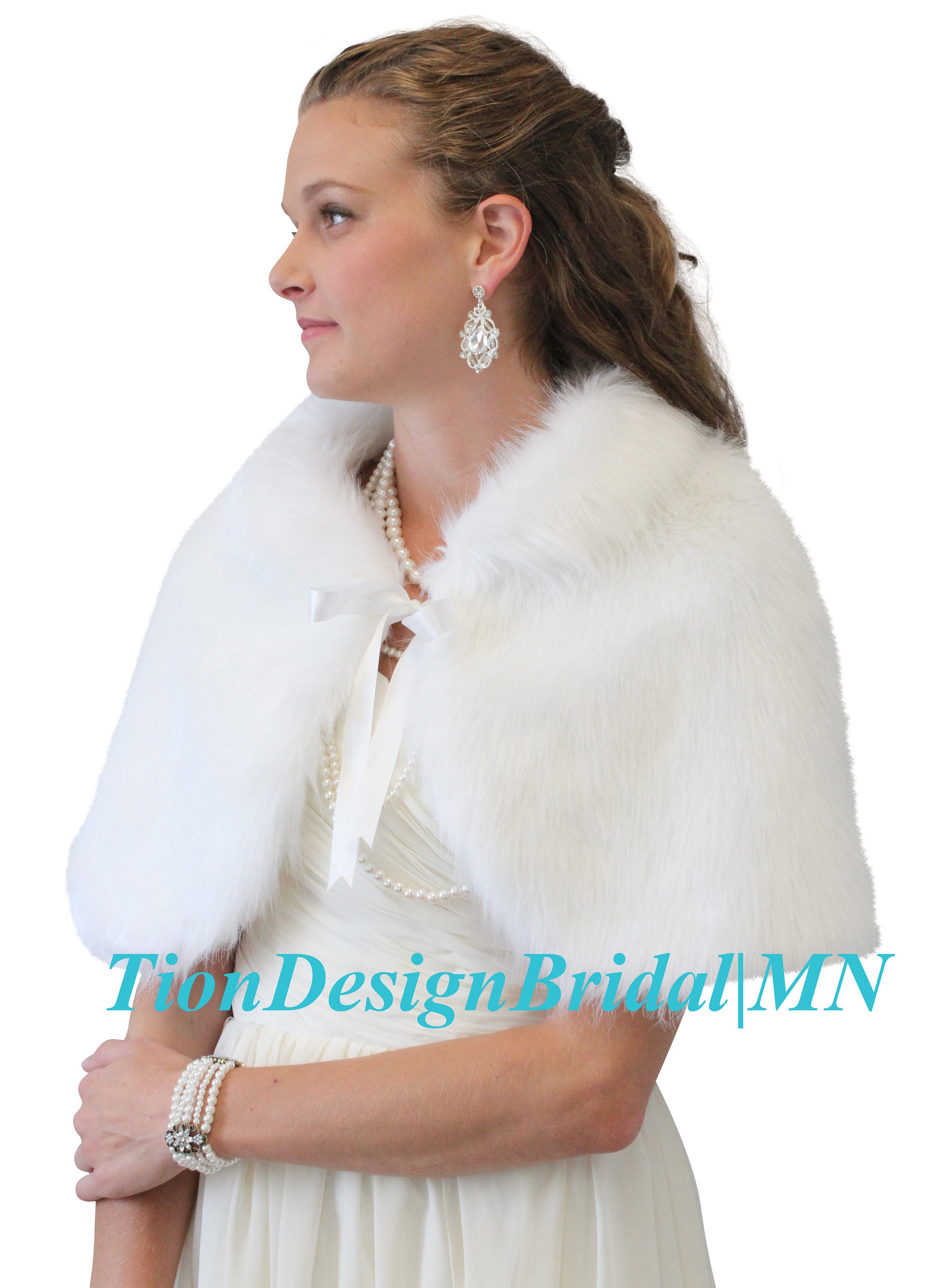 Bridal Fur Capelet White for Women Faux Fur Wrap Winter Etsy