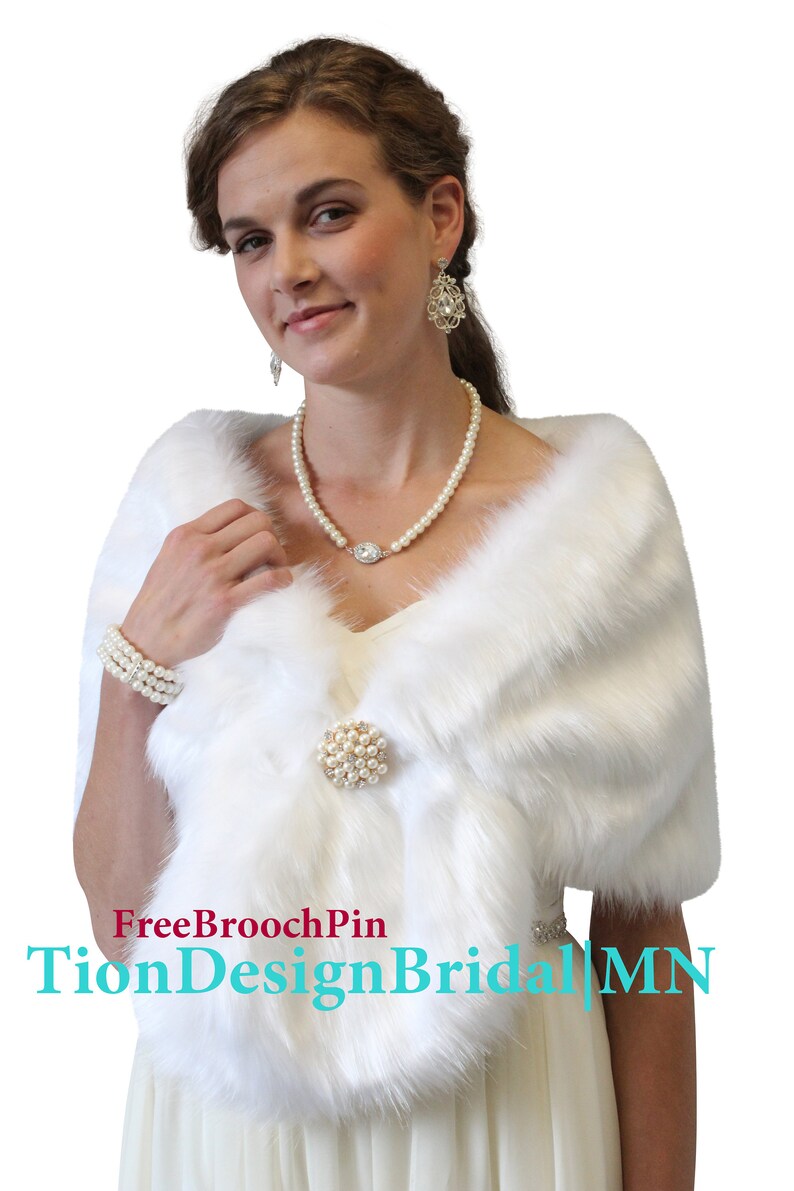 Faux Fur Wrap White Fur Stole White Bridal Fur Shrugs Fur Etsy