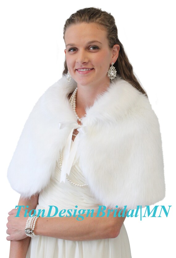 Bridal Fur Capelet White for Women Faux Fur Wrap Winter White Fur Cape Faux Fur Shawl 650NF WHI Etsy