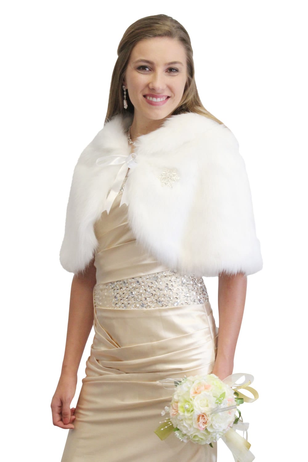 Bridal Fur Capelet White for Women Faux Fur Wrap Winter Etsy