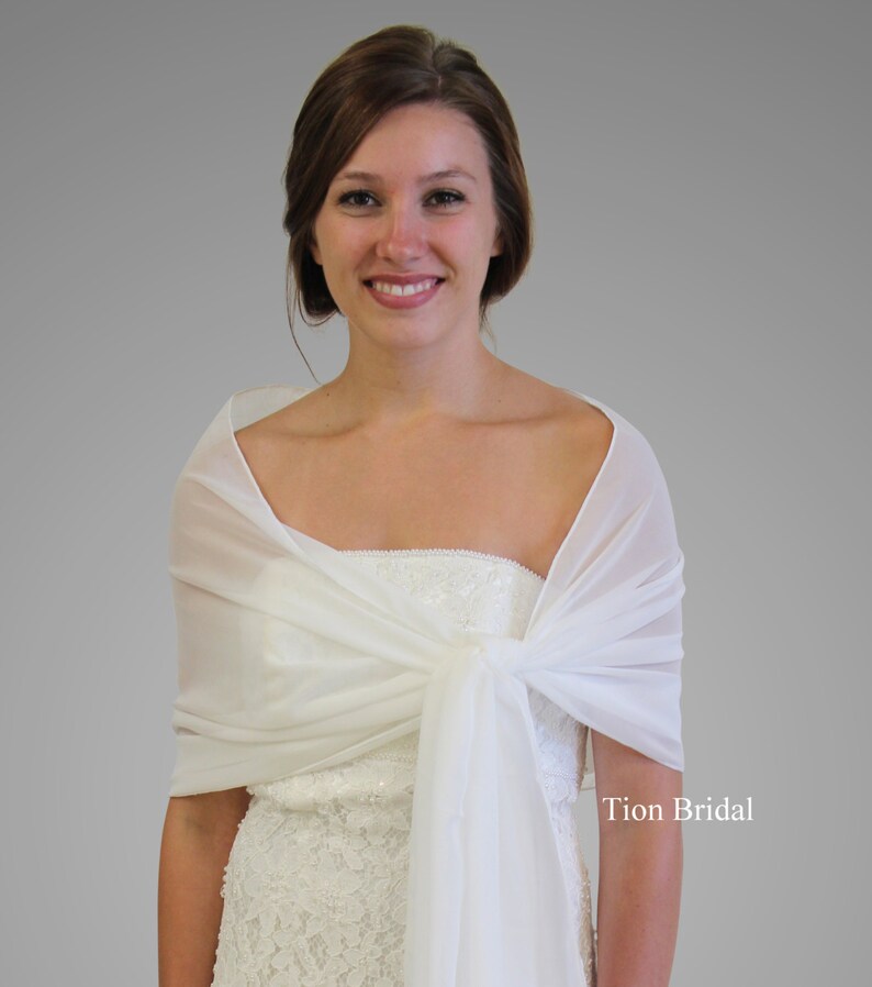Chiffon Bridal Wrap Wedding Stole Evening Shawl Chiffon Shrug Etsy