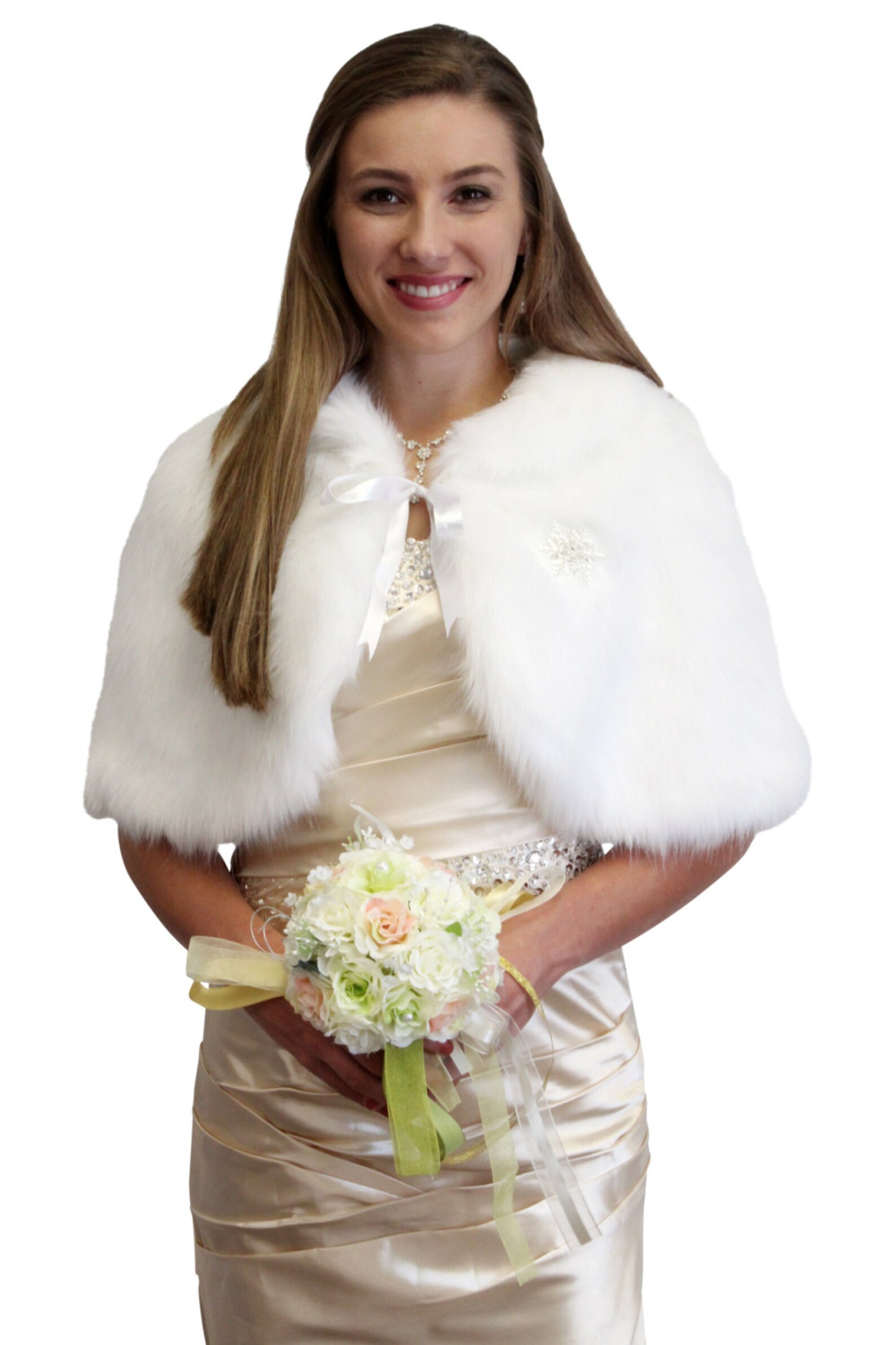 Bridal Fur Capelet White for Women Faux Fur Wrap Winter Etsy