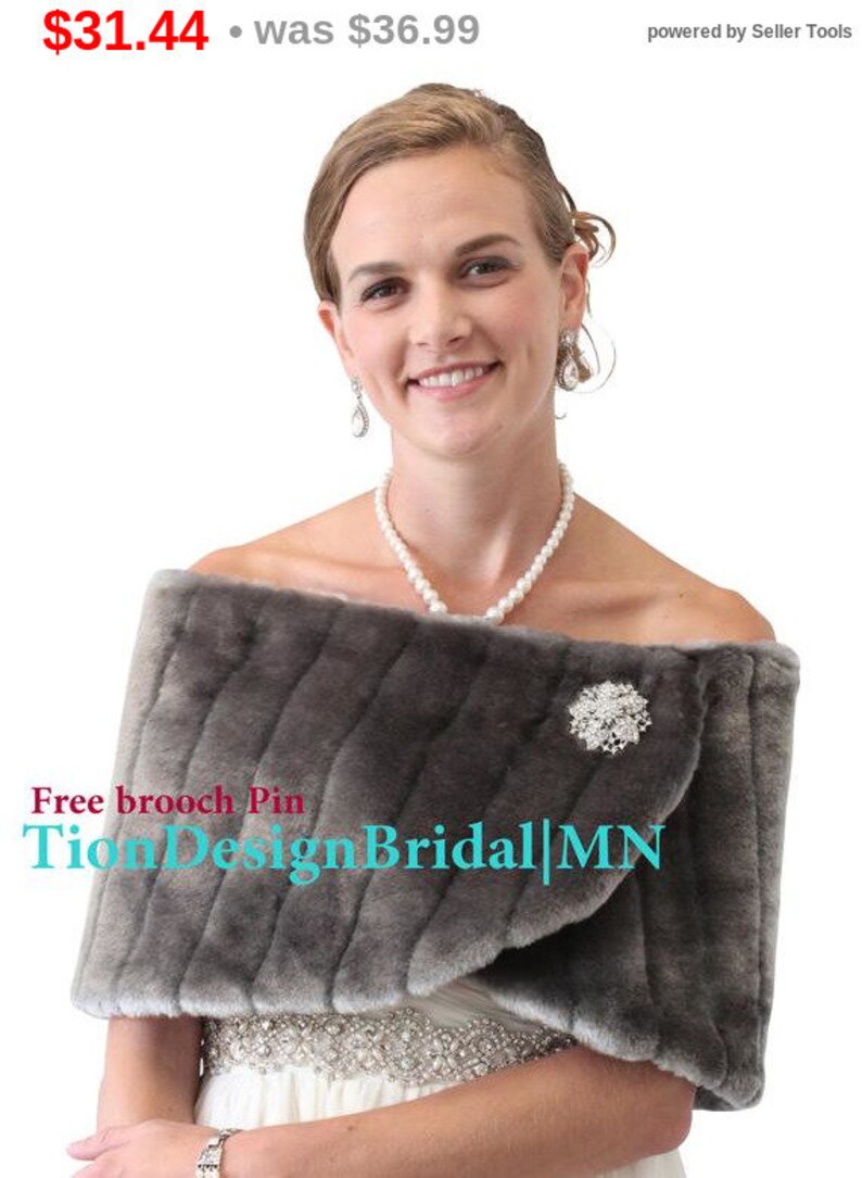 gray fur shawl