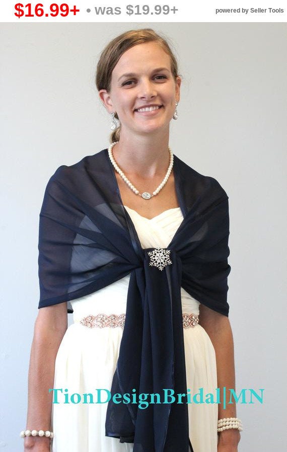 navy chiffon wrap shawl