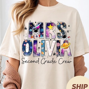 Comfort Colors Second Grade teacher Shirt Outer space theme shirts Back to school shirts First Day of school shirt Galaxy 2nd grade teacher