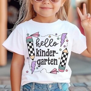 Retro Kindergarten Shirt Back To School Shirt Kids Kindergarten Tee Girls 1st Day Of School Tshirt First Day Of School Shirts Teacher Gift