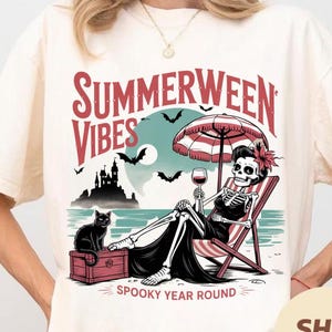 Comfort Colors Summerween Shirt, Bride Of Frankenstein Shirt, Horror Night Shirt Spooky Shirt Trendy Shirt Oversized Tee Halloween Gift