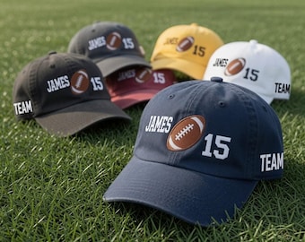 Custom Senior Football Embroidered Hat, Personalized Name Number Cap, Football Player Gift, Varsity Sports Hat, Embroidery Cap, Game Day