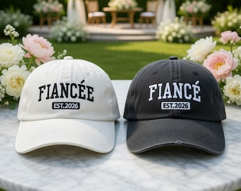 Gorra personalizada bordada para prometidos/as, gorra personalizada para la fiesta de bodas, regalo único para despedida de soltera/soltero, gorra de estilo retro para el grupo de compromiso.
