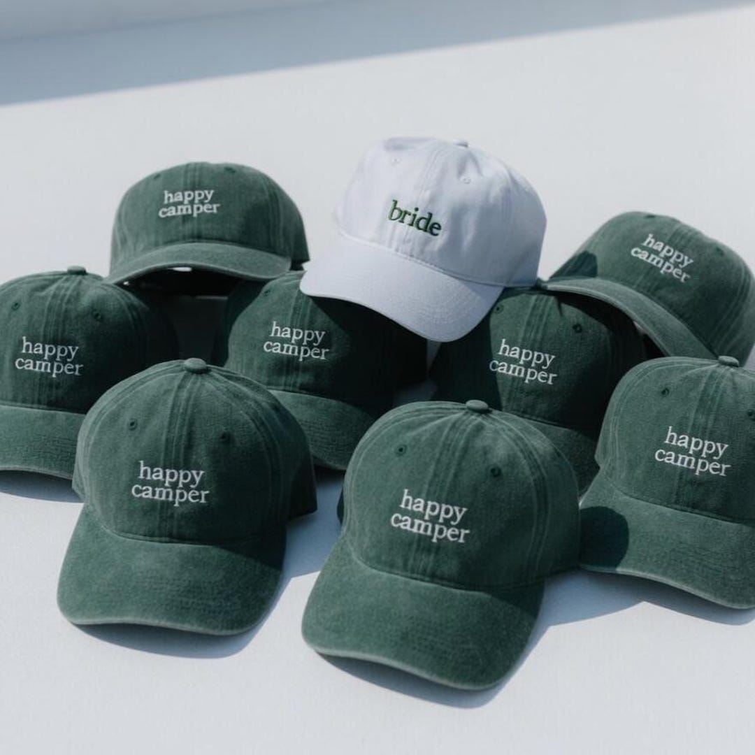 Happy Camper Bride Embroidered Hat, Bachelorette Party  display picture 2